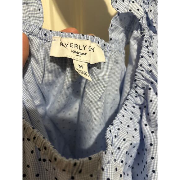 Anthropologie Waverly Grey Polka Dot Blouse Tank Top M - Picture 4 of 5